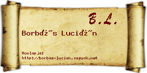 Borbás Lucián névjegykártya