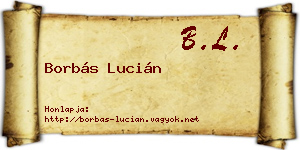 Borbás Lucián névjegykártya